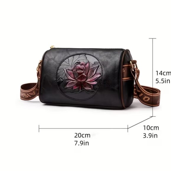 NWOT Vintage Square Floral Crossbody Bag Fashion Floral Pattern Purse - Picture 3 of 4